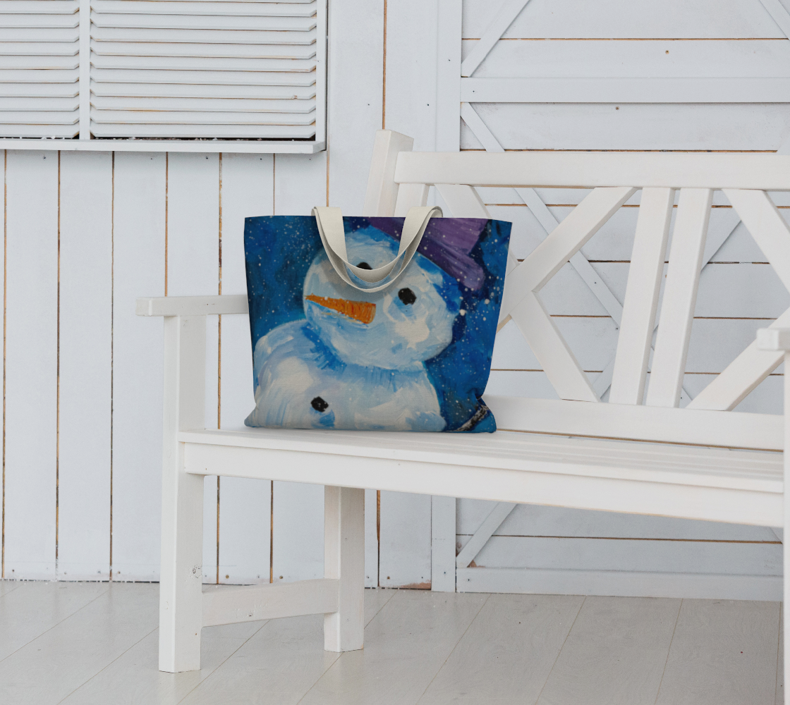 SNOWMAN CANVAS MARKET TOTE
