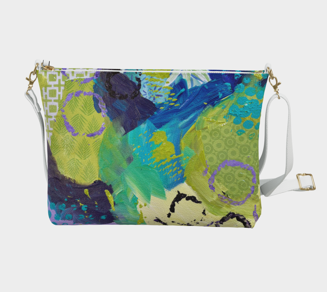 Abstract Garden Vegan Leather Crossbody Purse