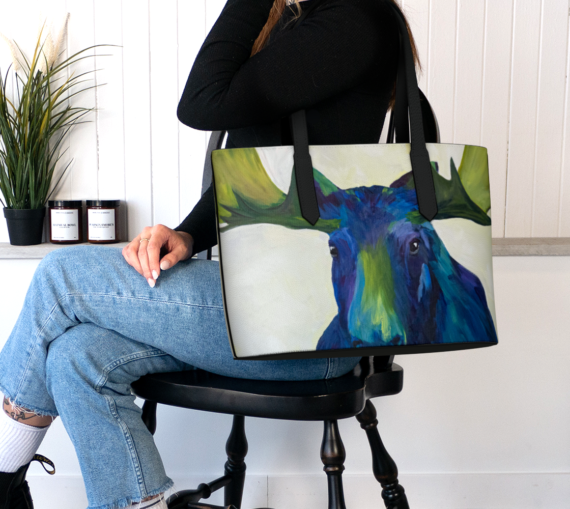 blue moose vegan leather tote