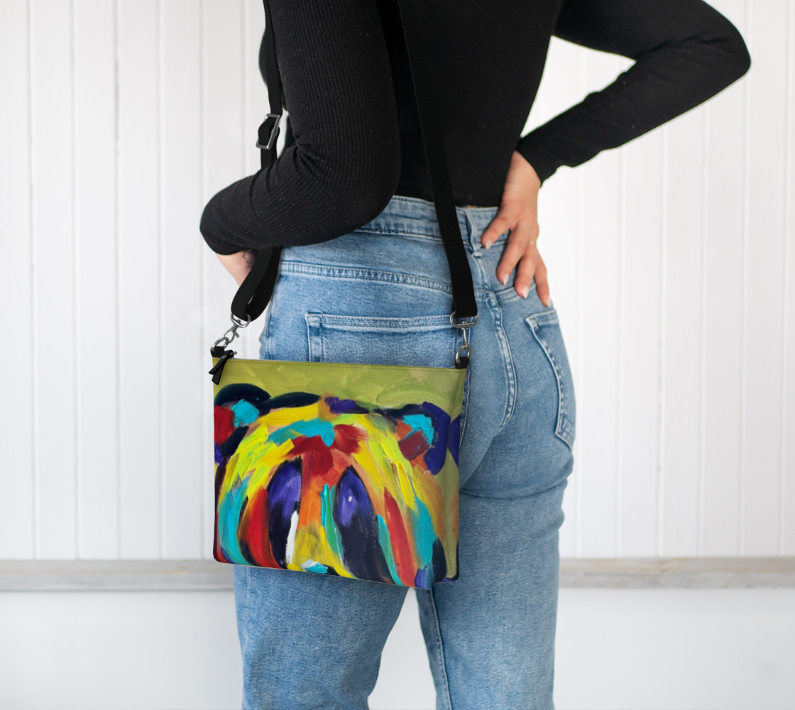 Bear Vegan Leather Crossbody Purse