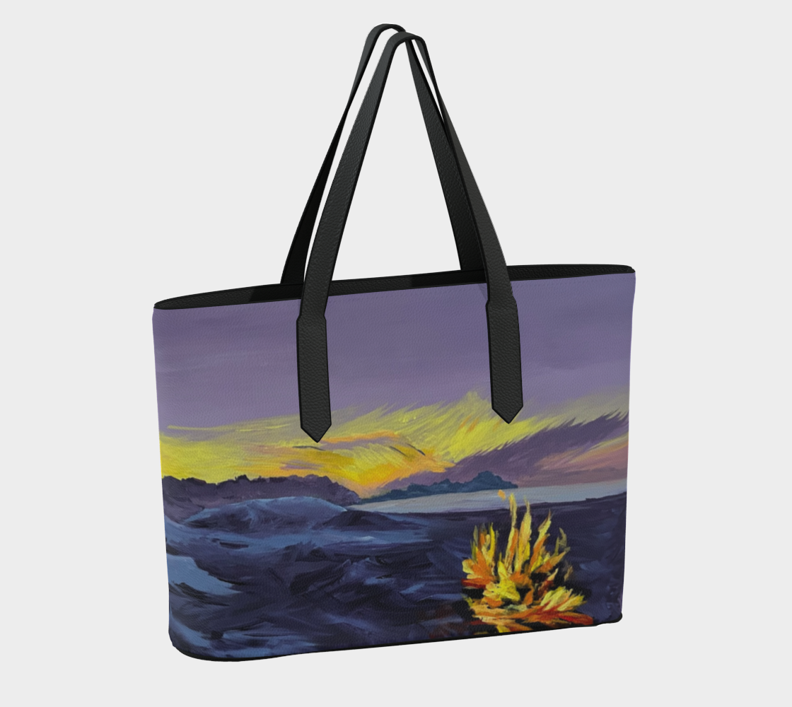 Tofino Beach Fire Vegan Leather Tote Bag