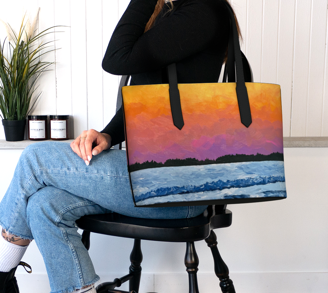 Tofino Sunset Vegan Leather Tote Bag