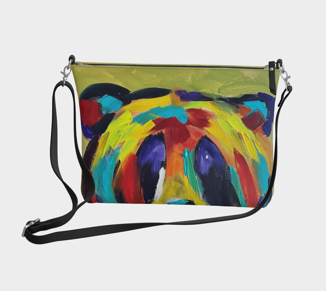 Bear Vegan Leather Crossbody Purse