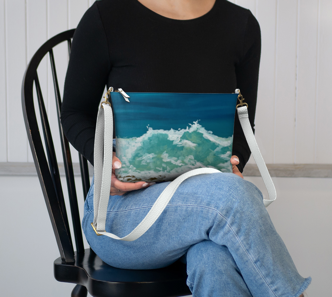 Waves Vegan Leather Crossbody Purse