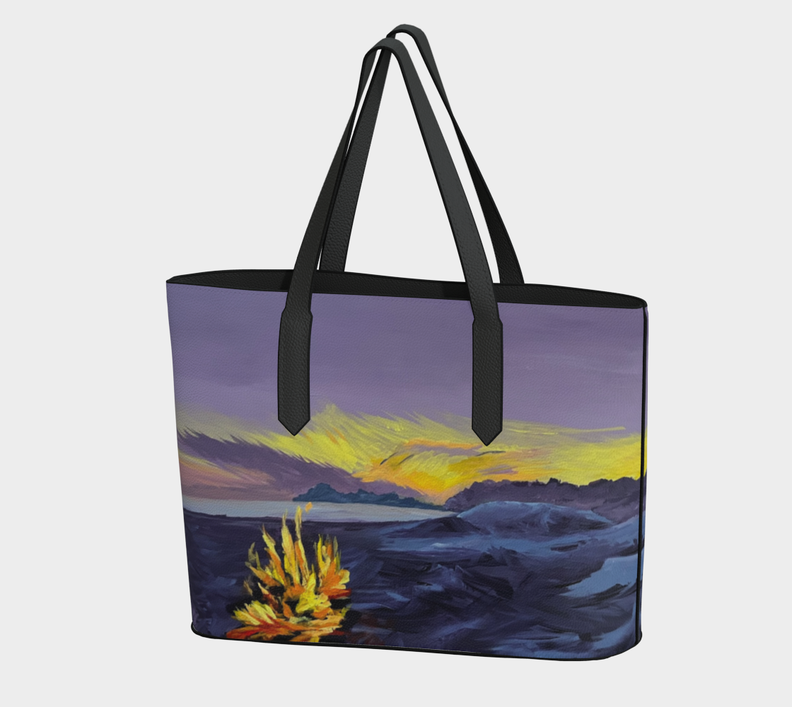 Tofino Beach Fire Vegan Leather Tote Bag
