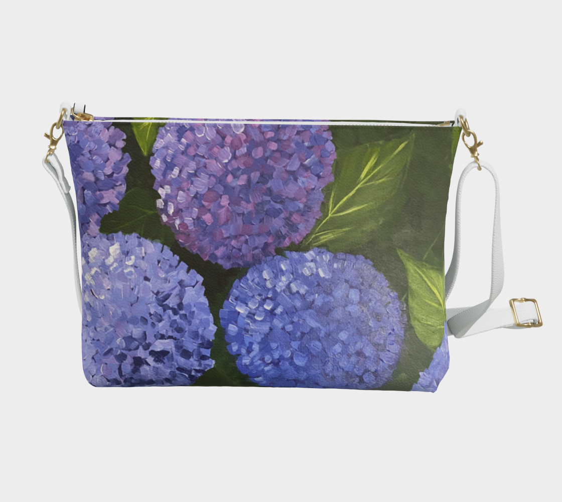 Hydrangea Vegan Leather Crossbody Purse