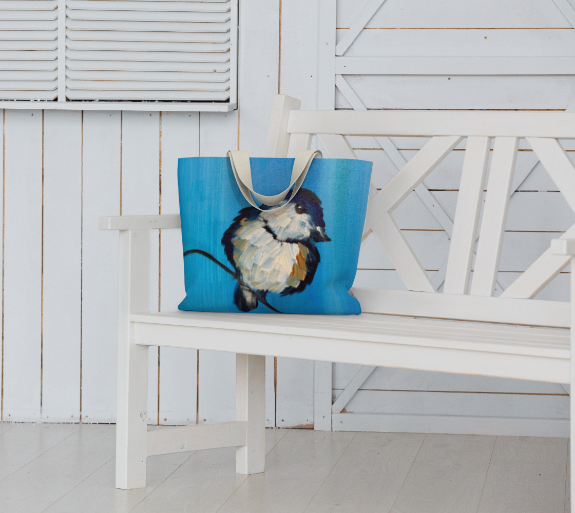 CHICKADEE CANVAS MARKET TOTE