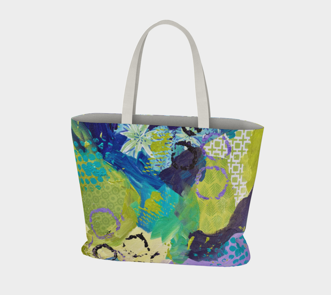 Abstract Garden Canvas Market Tote