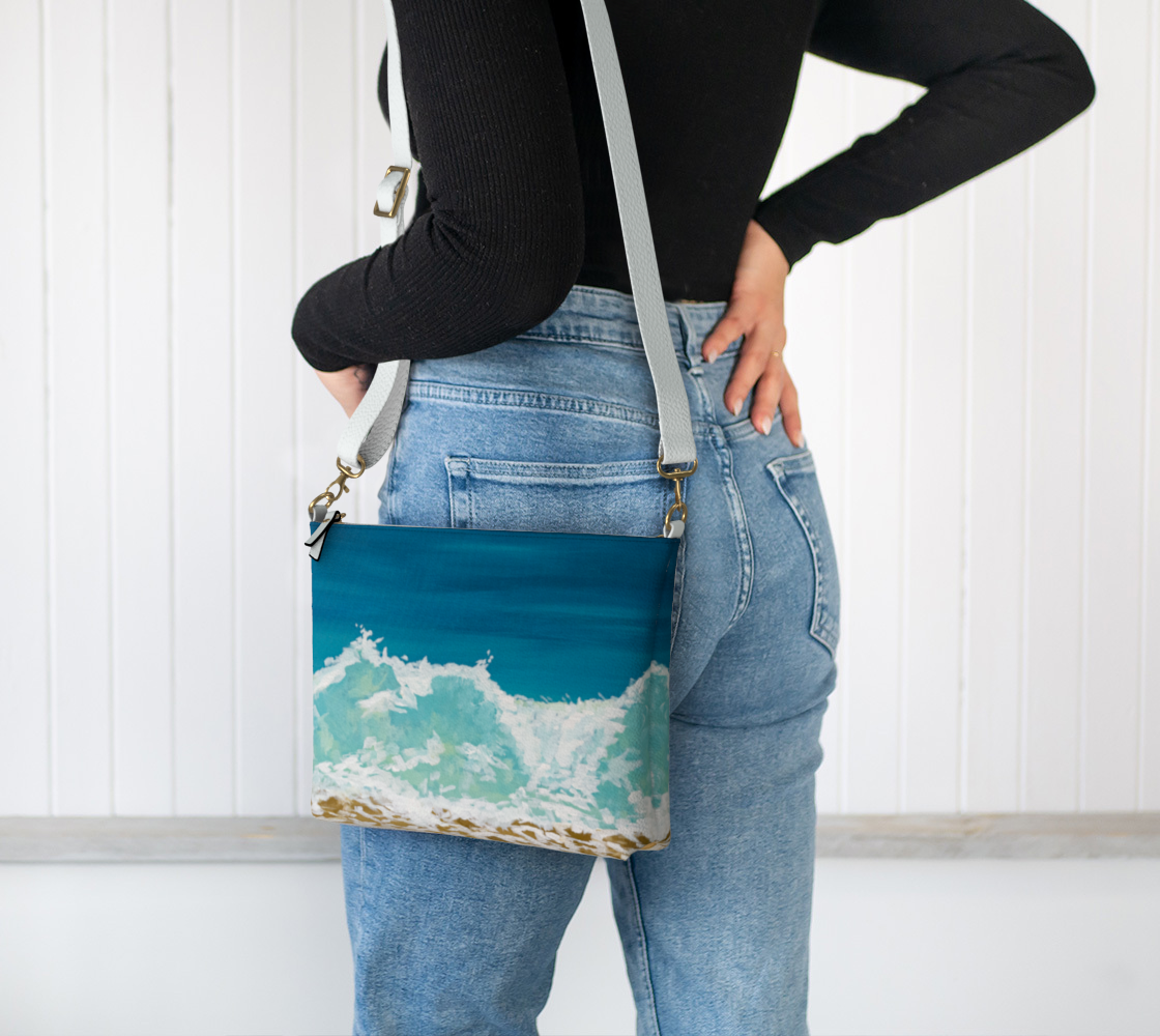 Waves Vegan Leather Crossbody Purse