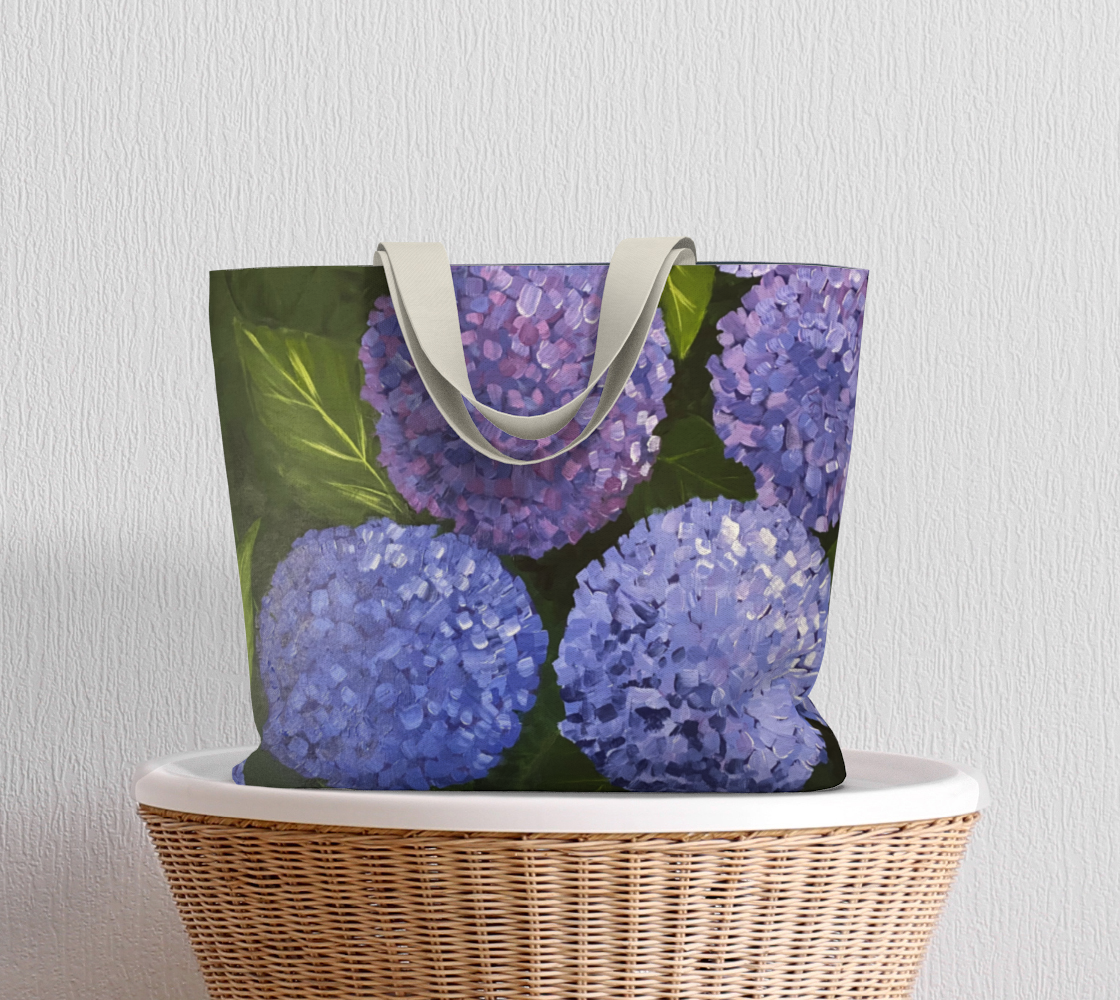 Hydrangea Canvas Market Tote