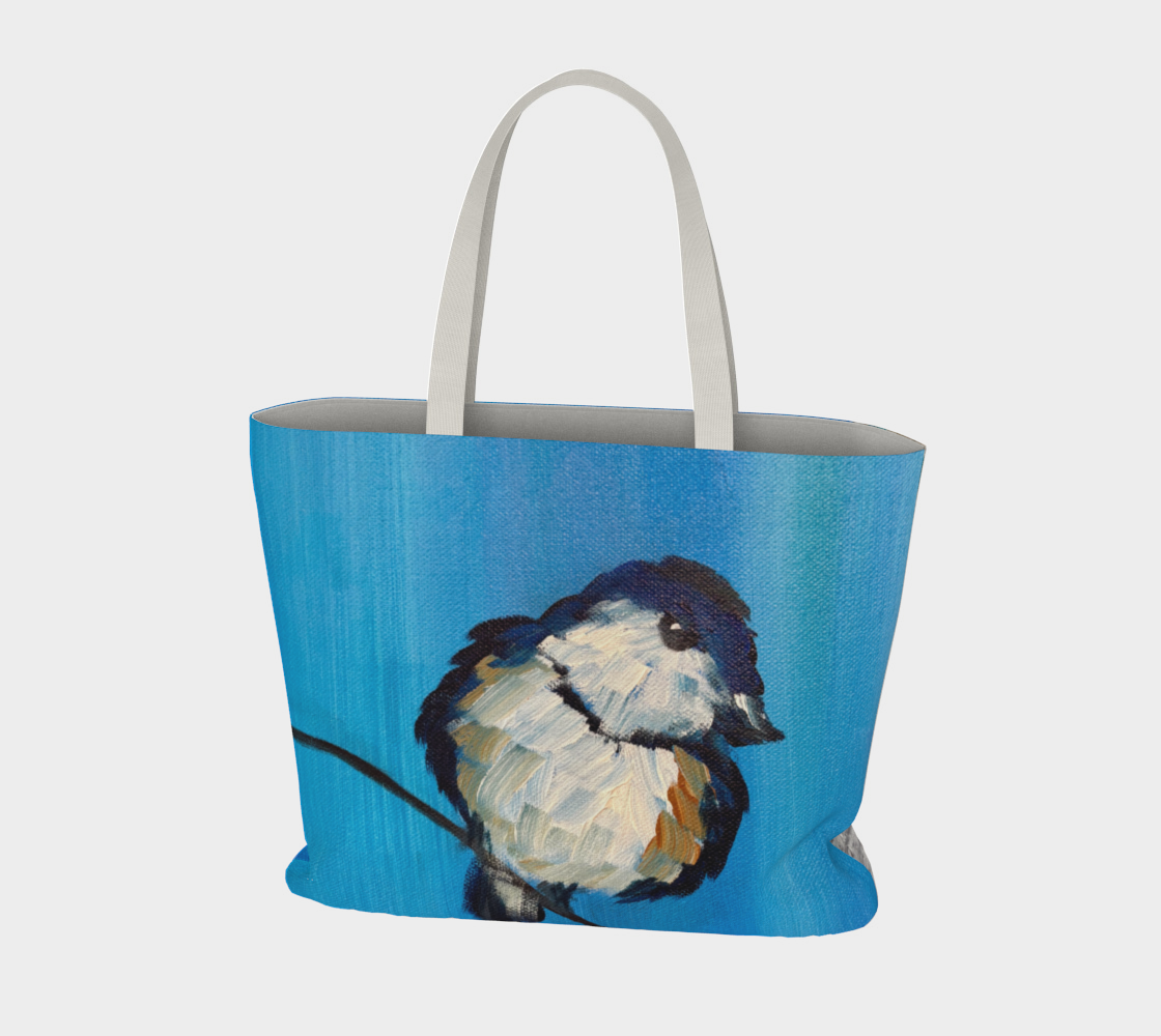 CHICKADEE CANVAS MARKET TOTE