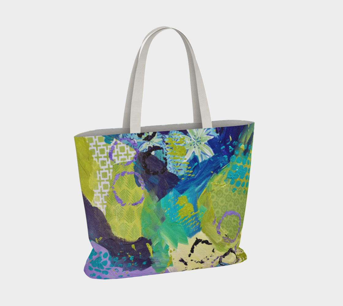Abstract Garden Canvas Market Tote