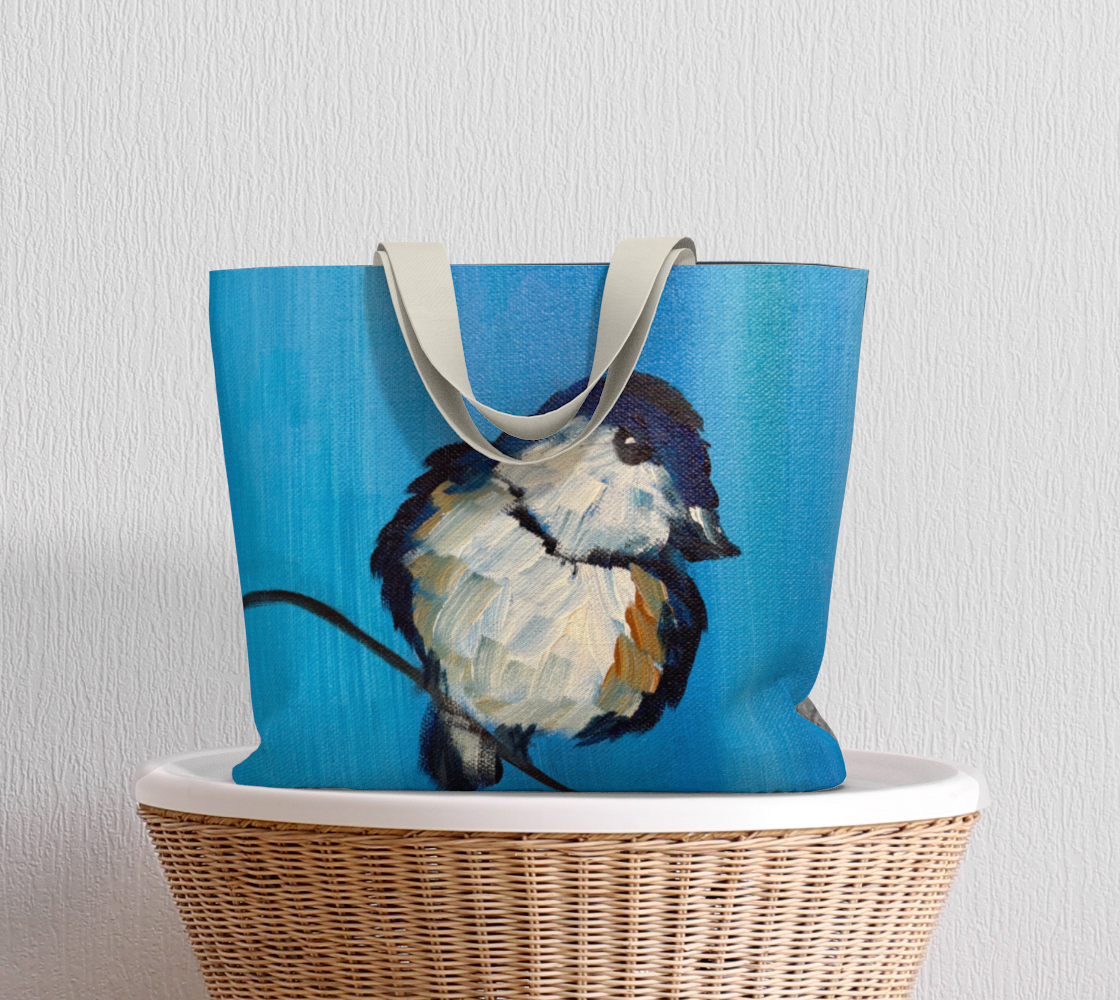 CHICKADEE CANVAS MARKET TOTE