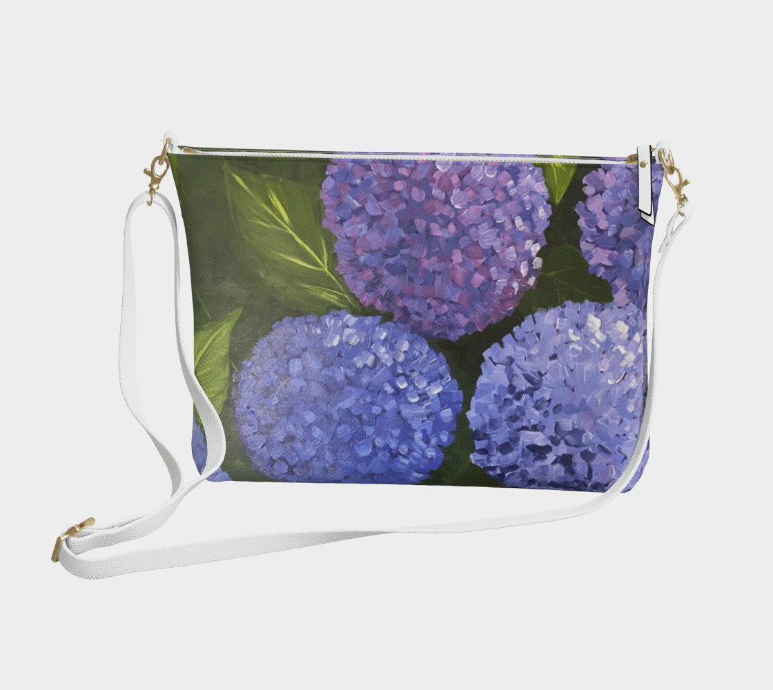 Hydrangea Vegan Leather Crossbody Purse