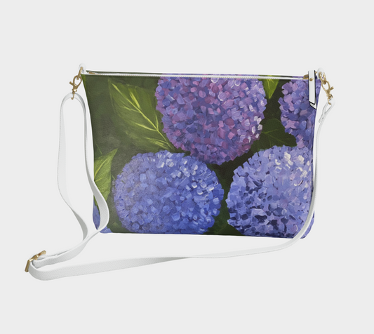Hydrangea Vegan Leather Crossbody Purse