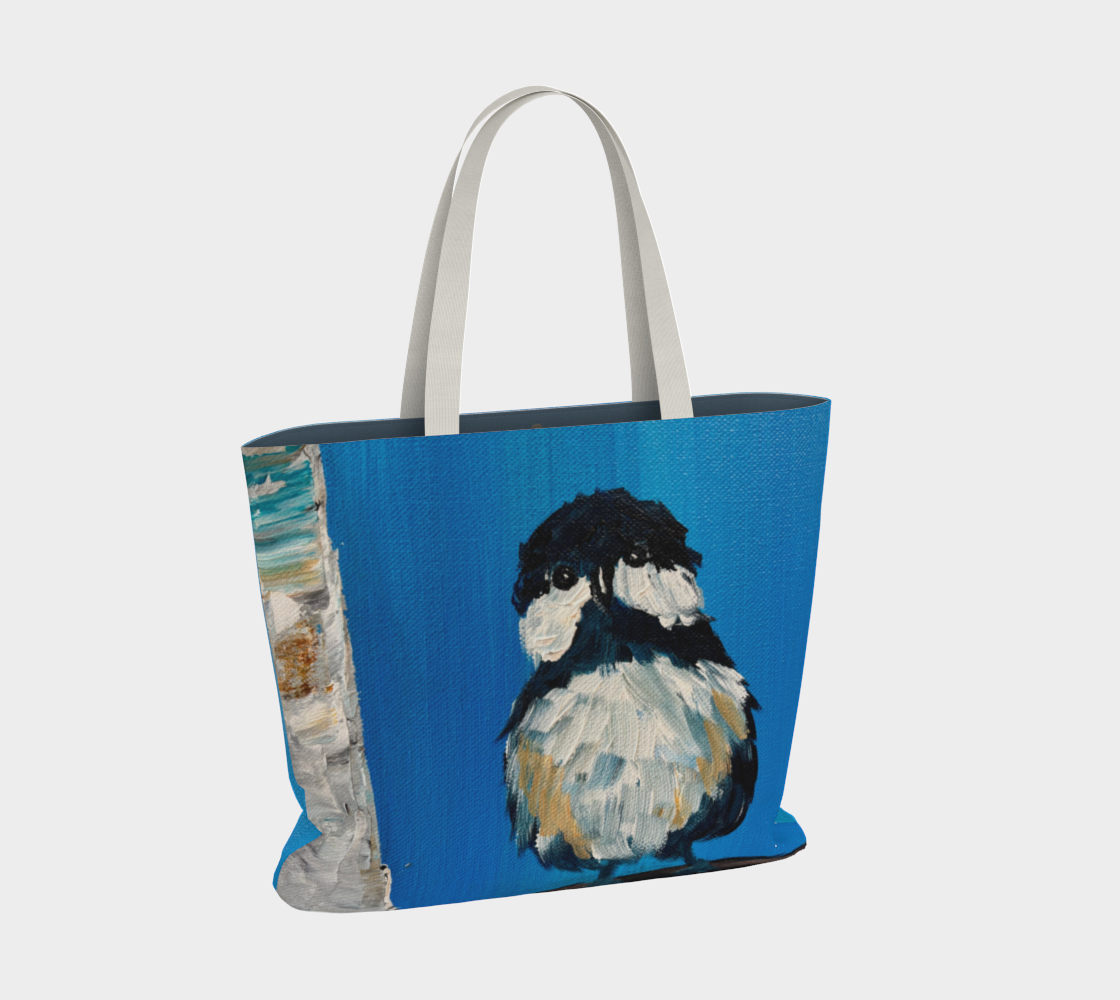 CHICKADEE CANVAS MARKET TOTE