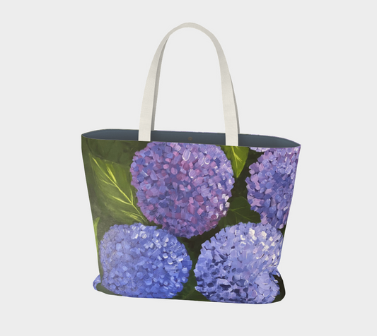 Hydrangea Canvas Market Tote