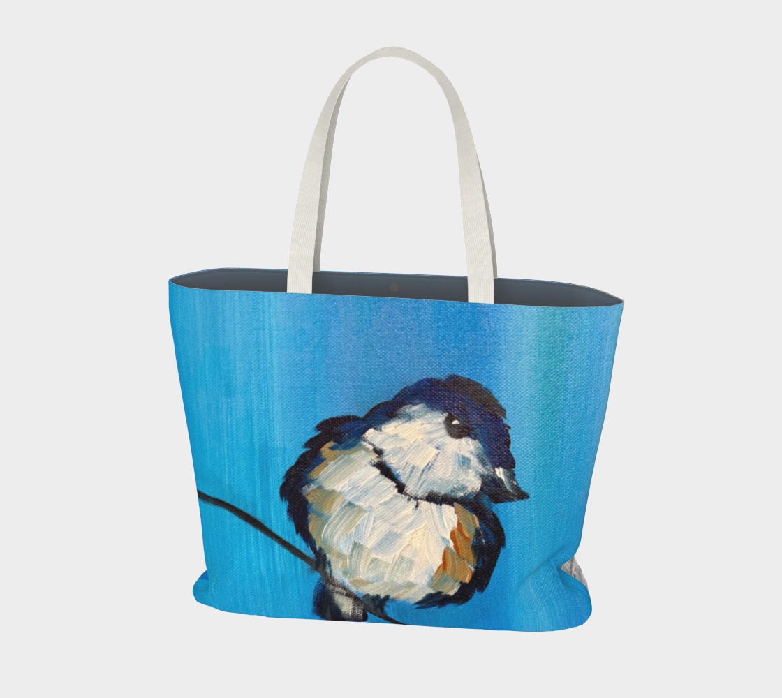 CHICKADEE CANVAS MARKET TOTE