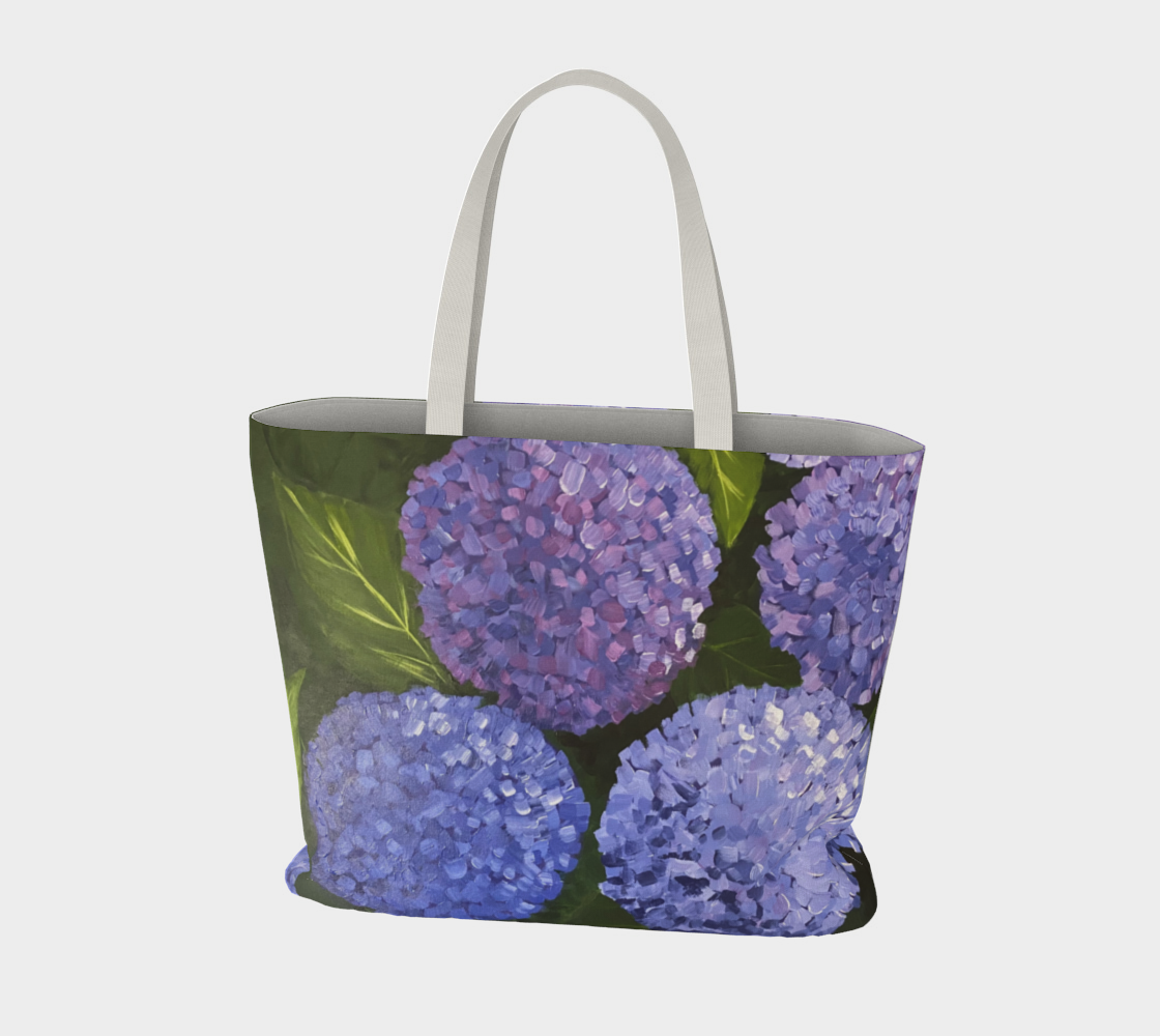 Hydrangea Canvas Market Tote