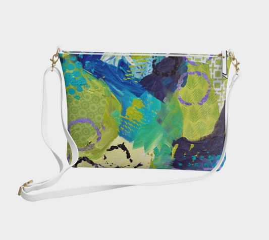 Abstract Garden Vegan Leather Crossbody Purse
