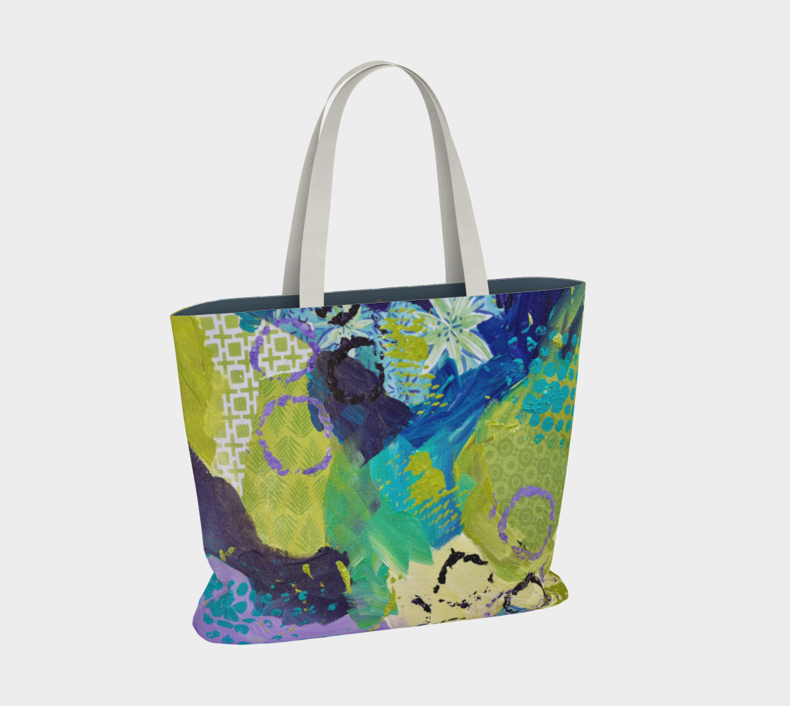 Abstract Garden Canvas Market Tote