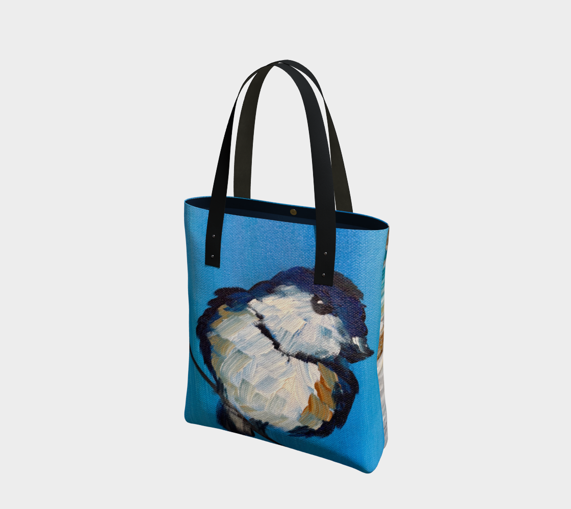 CHICKADEE CANVAS URBAN TOTE