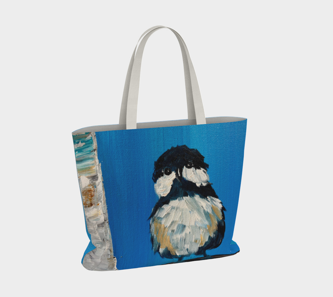 CHICKADEE CANVAS MARKET TOTE