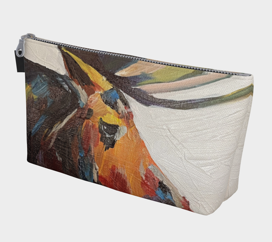 Brown moose canvas make up bag