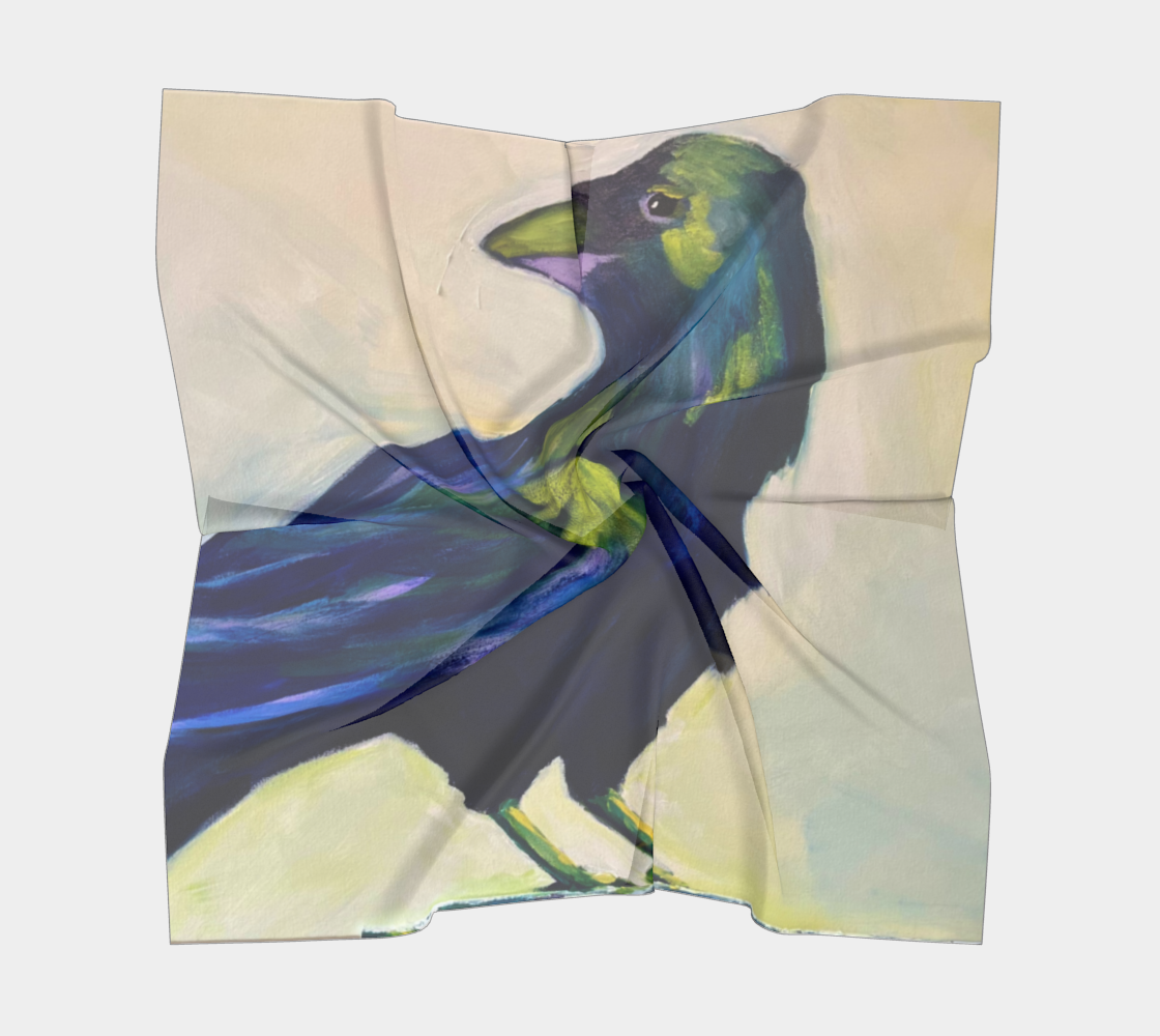 crow SILK scarf