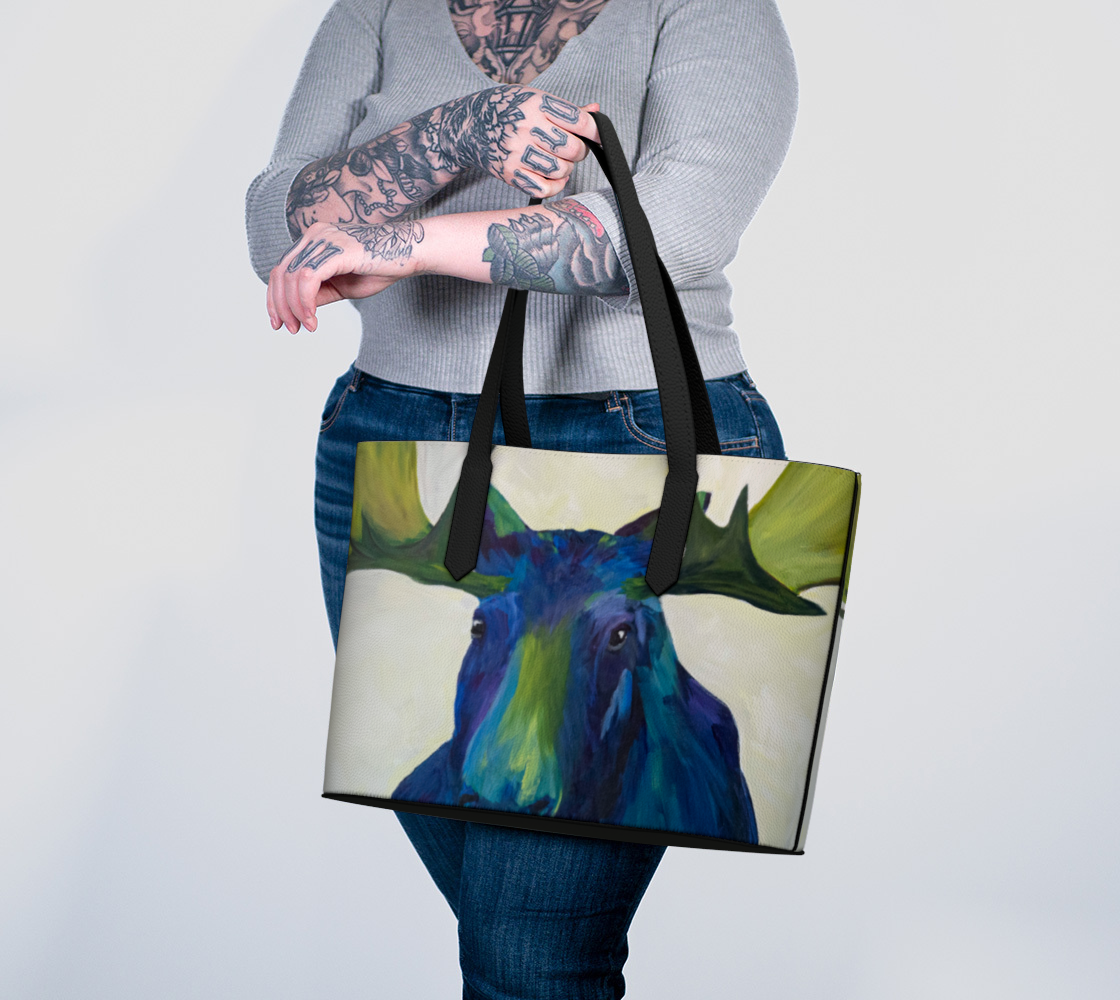 blue moose vegan leather tote